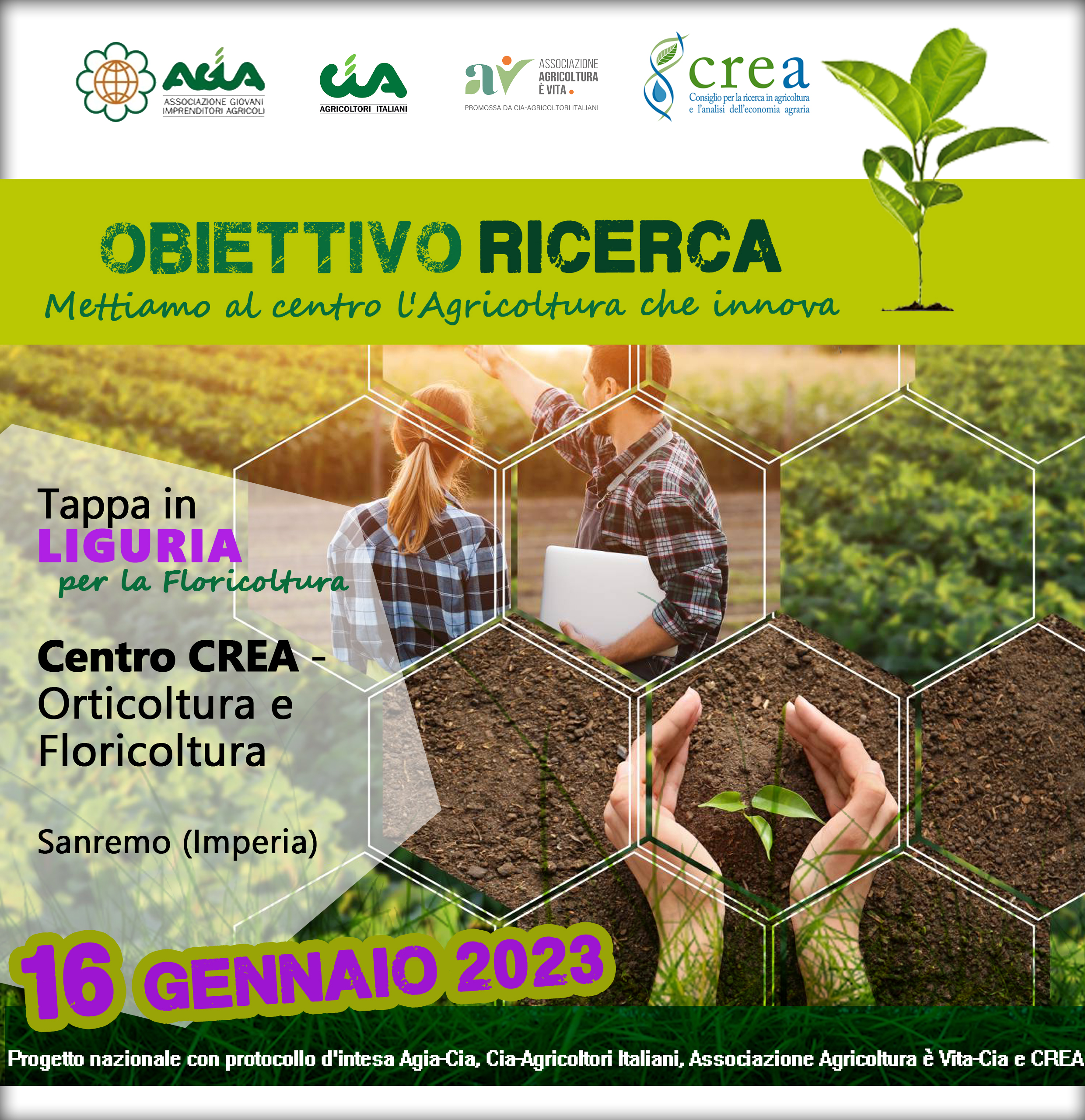 Obiettivo Ricerca: mettiamo al centro l'agricoltura che innova. Al CREA Orticoltura e Florovivaismo di Sanremo il quarto appuntamento