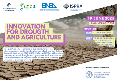 Innovation for Drought and Agriculture: anche il CREA nell'evento FAO