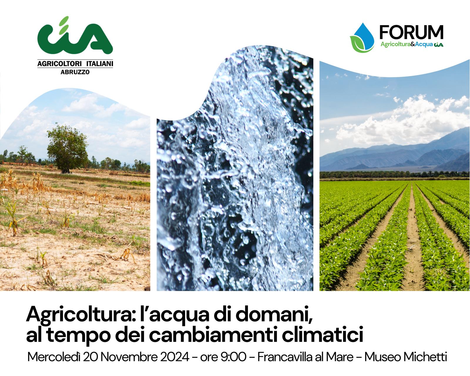 AGRICOLTURA: L’ACQUA DI DOMANI, al tempo dei cambiamenti climatici