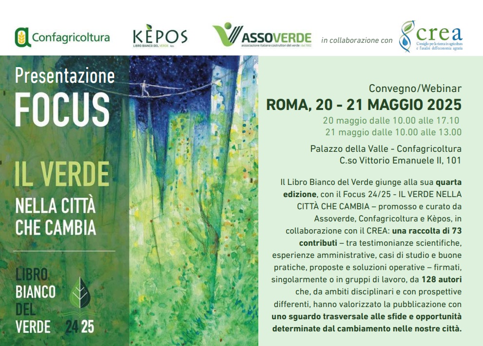 Il Verde nella Città che Cambia: Convegno Webinar 20 e 21 maggio 2025