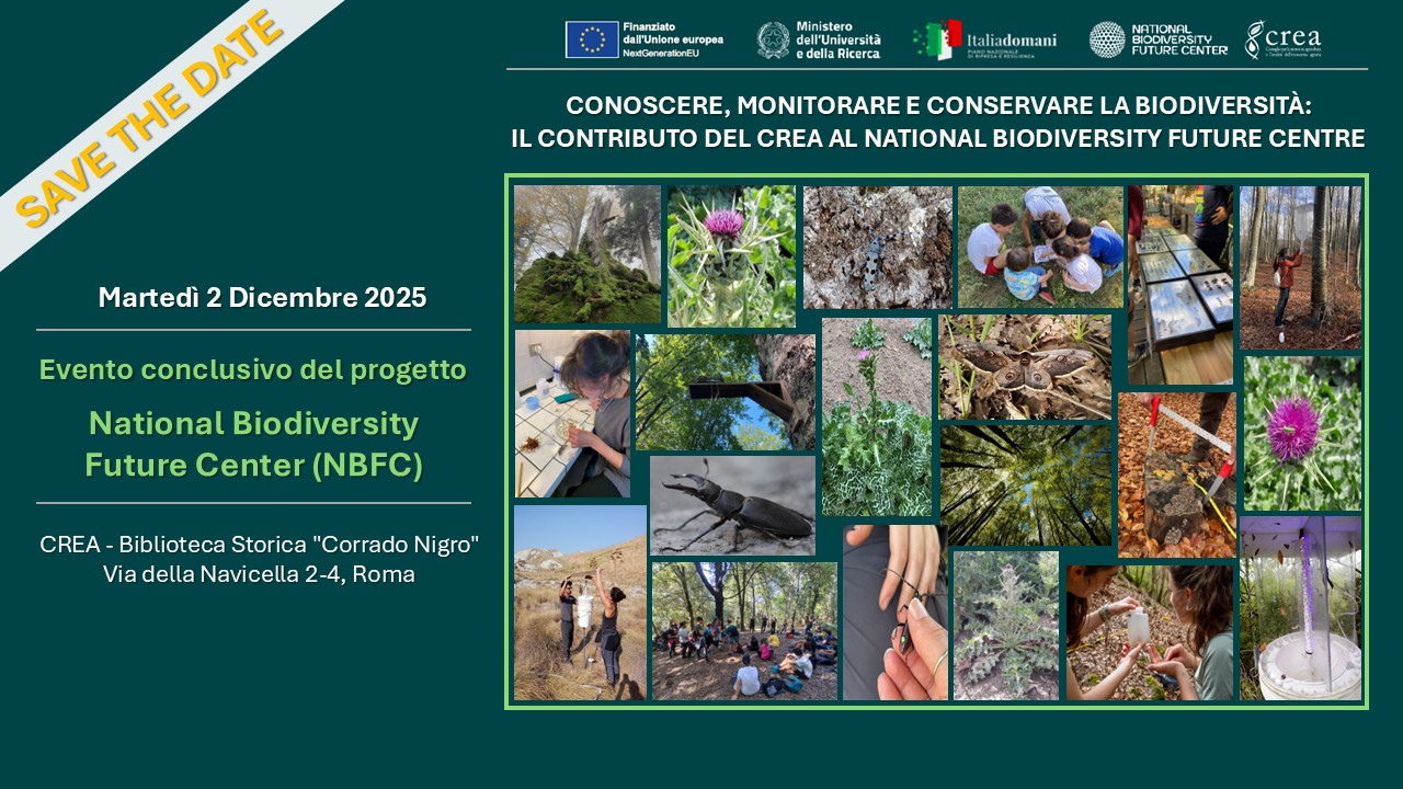 Save the Date – Convegno conclusivo del Progetto PNRR NBFC – Spoke 3, di cui il CREA è partner