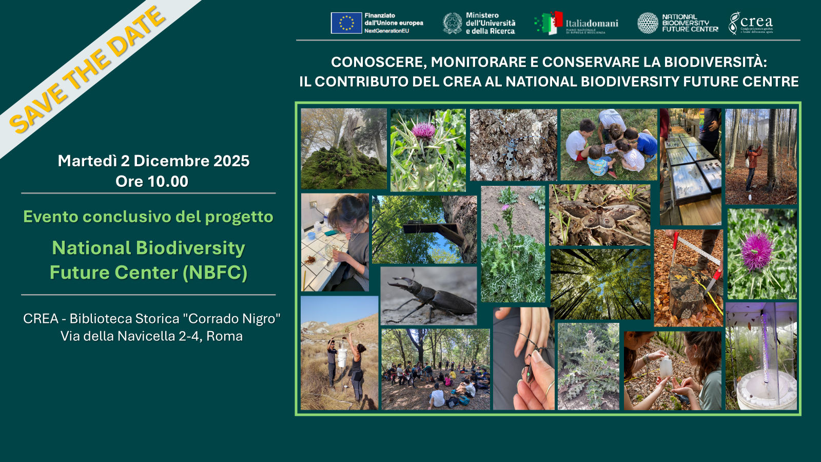 Biodiversità: il contributo del CREA al National Biodiversity Future Center (NBFC)