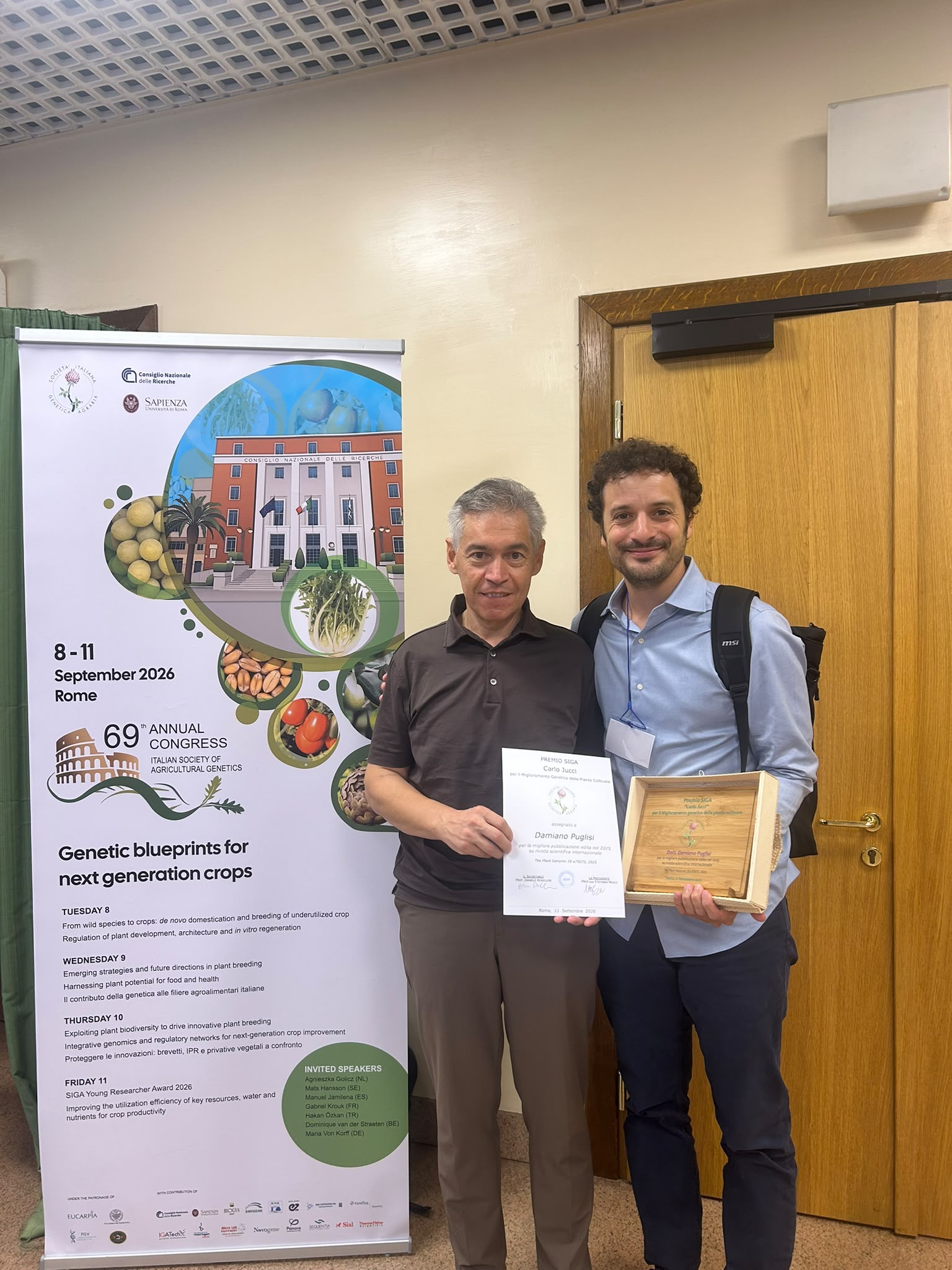 Damiano Puglisi (CREA-CI) riceve il &ldquo;SIGA Young Researcher Award 2026&rdquo;