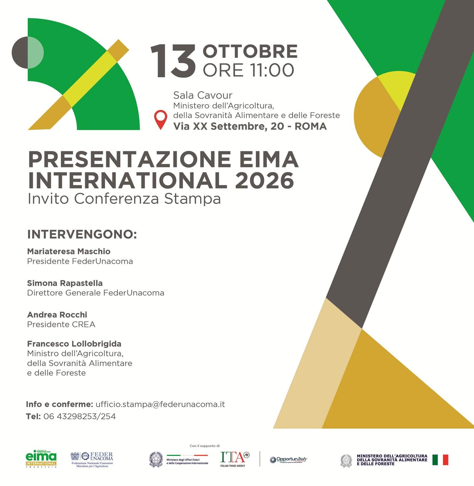 EIMA International 2026: il CREA alla presentazione della grande rassegna della meccanizzazione agricola
