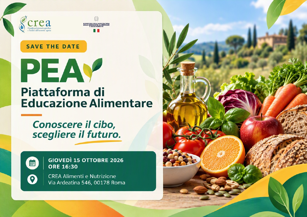 SAVE THE DATE Innovare oggi per nutrire il domani PEA - Piattaforma di Educazione Alimentare