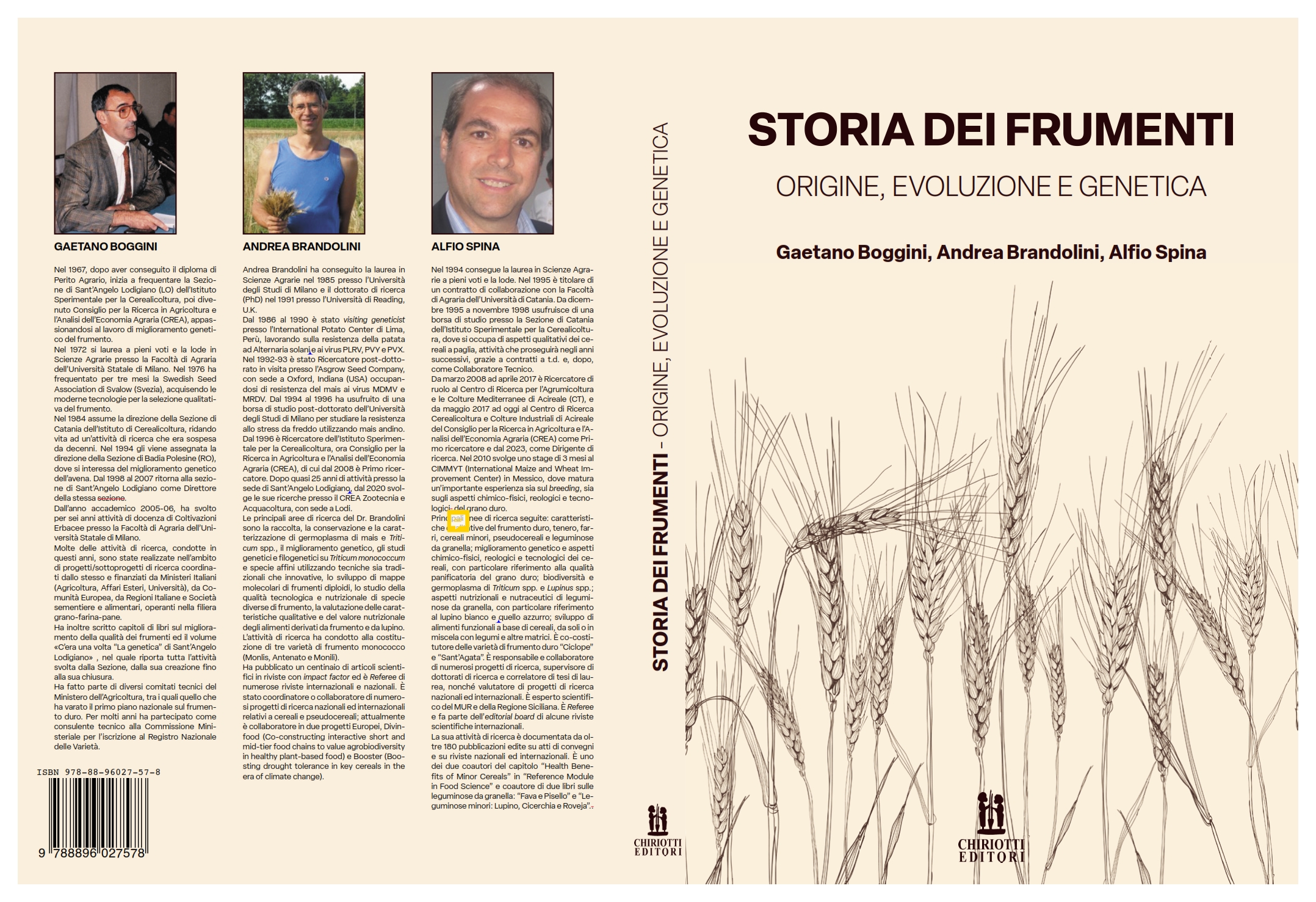Storia dei frumenti – origine, evoluzione e genetica: il CREA Cerealicoltura e Colture Industriali tra gli autori dell'omonimo libro appena uscito