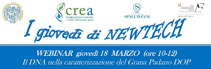 Il DNA nella caratterizzazione del Grana Padano DOP WEBINAR giovedì 18 MARZO (ore 10-12)
