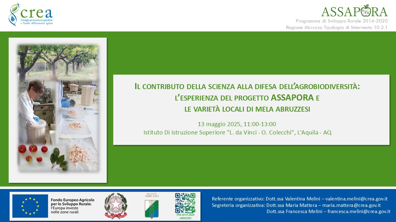 Il contributo della scienza alla difesa dell’agrobiodiversità: l’esperienza del progetto ASSAPORA e le varietà locali di mela abruzzesi