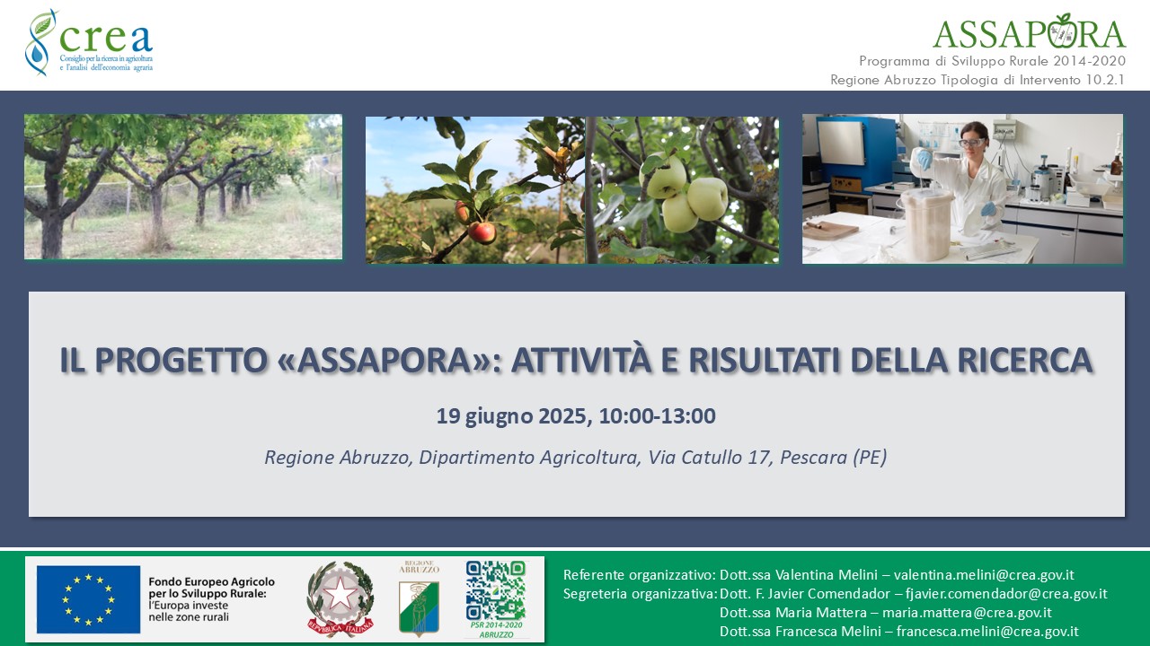 IL PROGETTO «ASSAPORA»: ATTIVITÀ E RISULTATI DELLA RICERCA