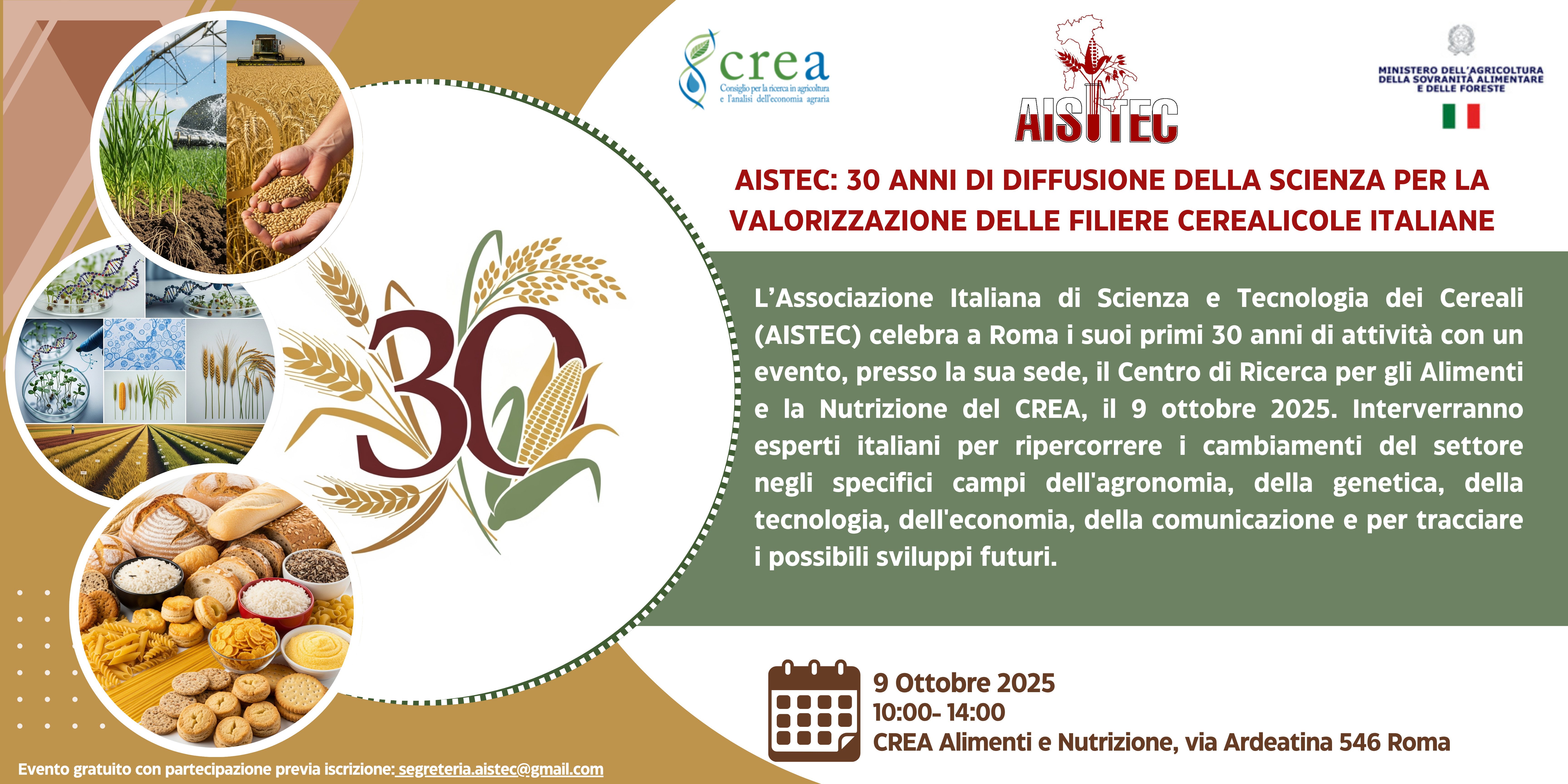 AISTEC: 30 anni di diffusione della scienza per la valorizzazione delle filiere cerealicole italiane