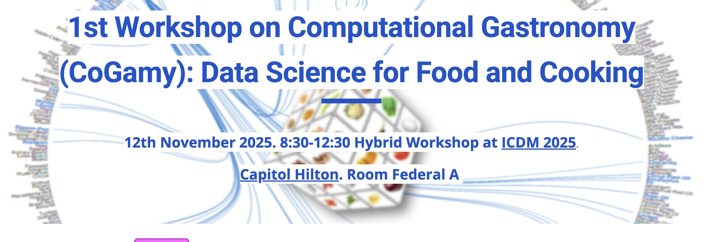 CoGamy 2025 : 1st Workshop on Computational Gastronomy: Data Science for Food and Cooking