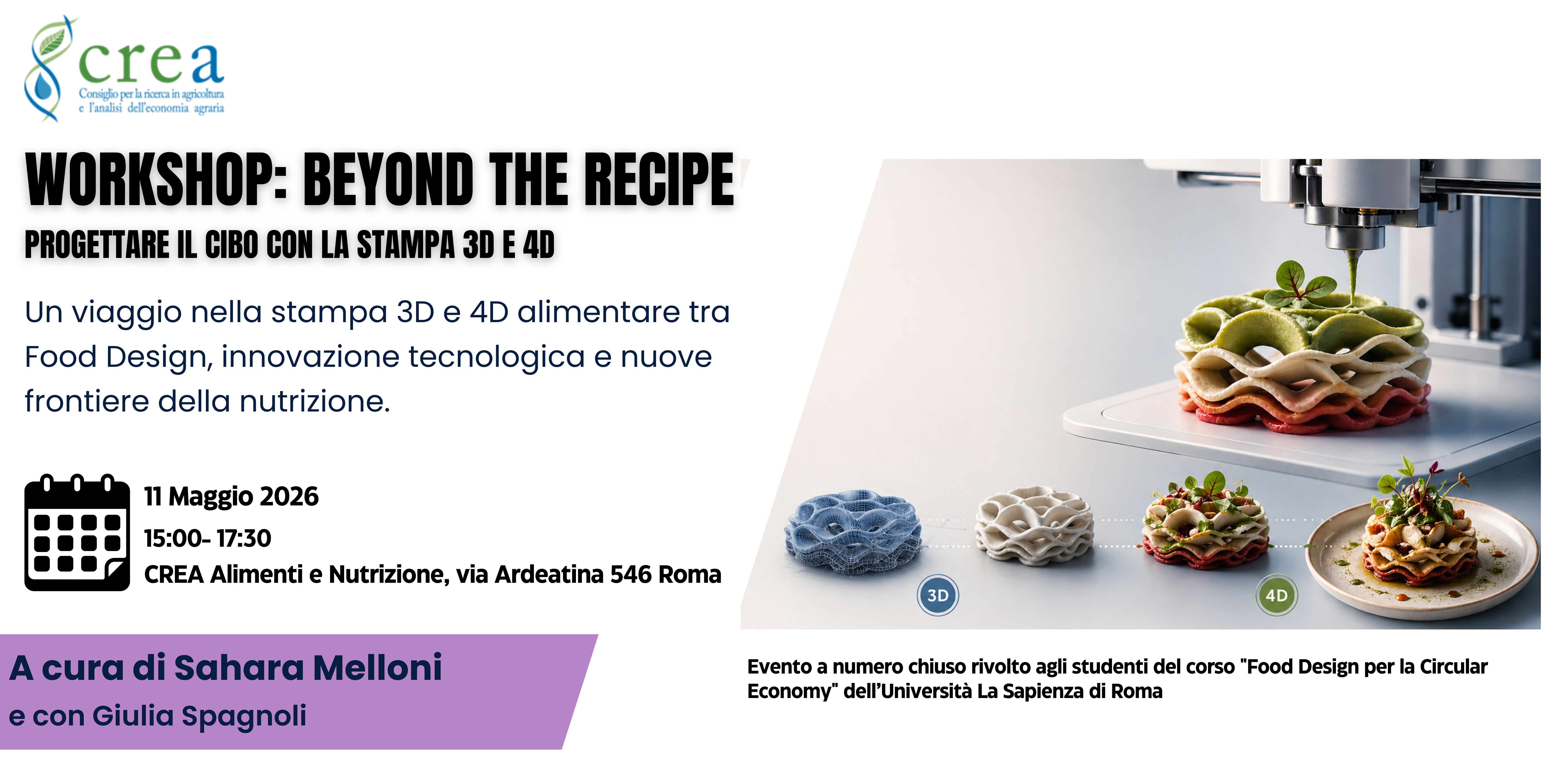 Beyond the recipe: progettare il cibo con la stampa 3D e 4D