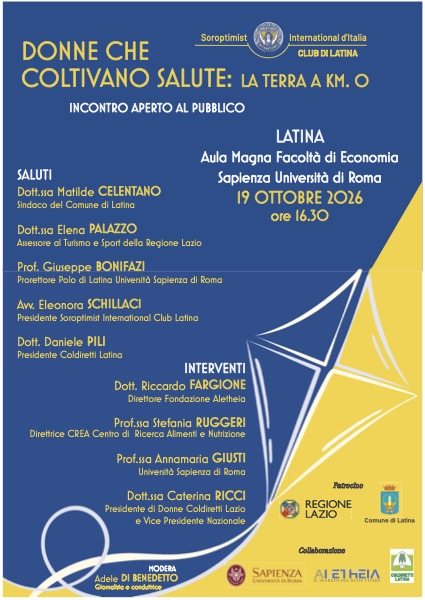 Stefania Ruggeri Direttrice del Centro di Ricerca CREA Alimenti e Nutrizione partecipa all’evento “Donne che coltivano salute: la terra a km. 0”