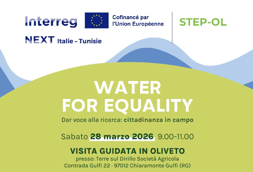 WATER FOR EQUALITY Dar voce alla ricerca: cittadinanza in campo DIALOGO CON I CITIZEN SCIENTIST DEL PROGETTO STEP-OL
