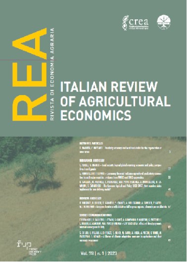 Newly released Issue 1/2023 of REA (Italian Review of Agricultural Economics) is available online