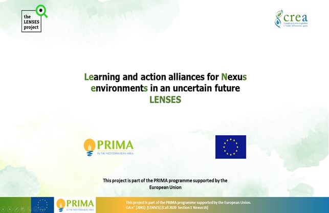 Kick-Off Meeting del Progetto #LENSES-Learning and action alliances for Nexus environments in an uncertain future (Call 2020 - Section 1 – Nexus IA)