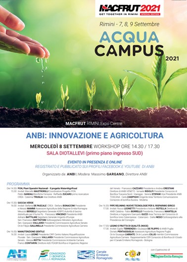 Innovazione nell'Irrigazione: Il CREA ad AcquaCampus al Macfrut 2021