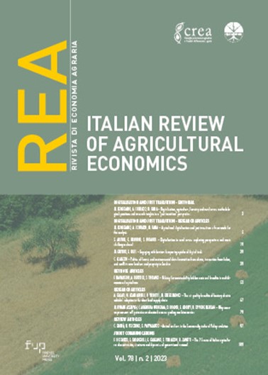 È online il n. 2/2023 della REA (Italian Review of Agricultural Economics)
