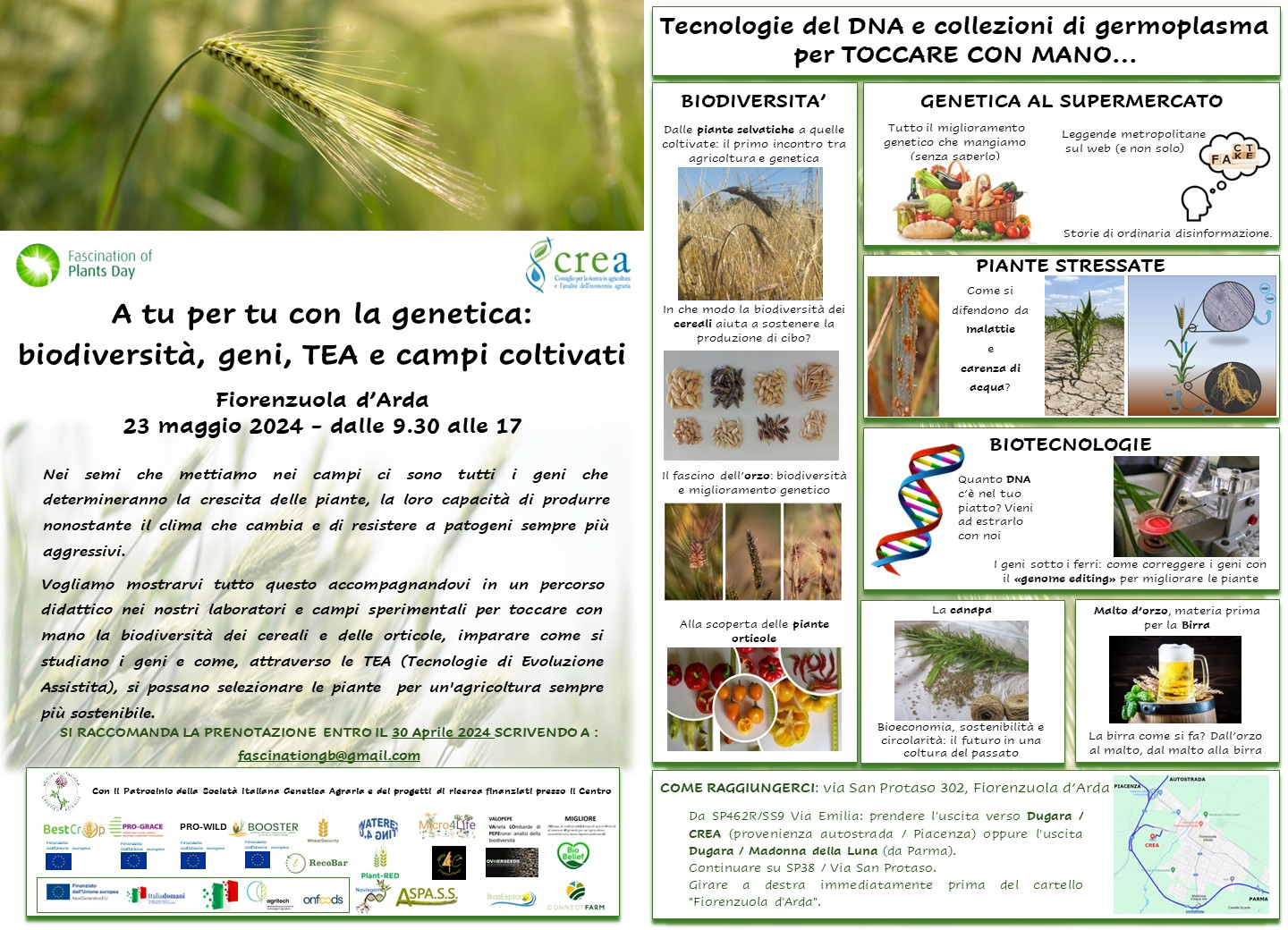 Iscrizioni aperte per partecipare al Fascination of Plants Day del Centro di Genomica e Bioinformatica