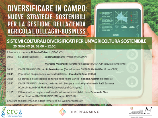 Webinar Series DIVERFARMING: al via la prima giornata