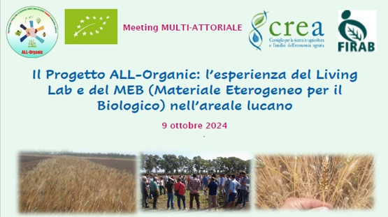 ALL-Organic: l’esperienza del Living Lab e del MEB (Materiale Eterogeneo per il Biologico) nell’areale lucano”
