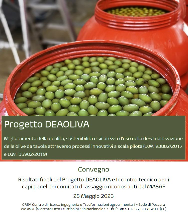 Convegno “Risultati finali del Progetto DEAOLIVA e incontro tecnico per i capi panel dei comitati di assaggio riconosciuti dal MASAF”