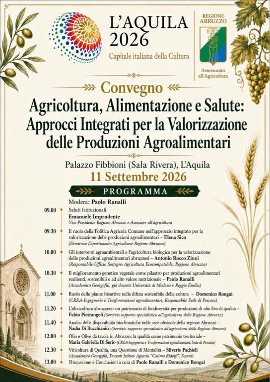 Il CREA al convegno "Agricoltura, Alimentazione e Salute" per valorizzare le produzioni agroalimentari