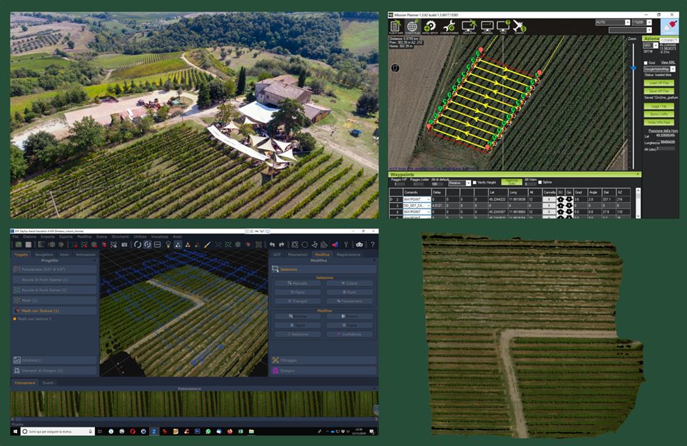 Caratterizzazione del vigneto in regime biologico con droni mediante camere RGB e multispettrali