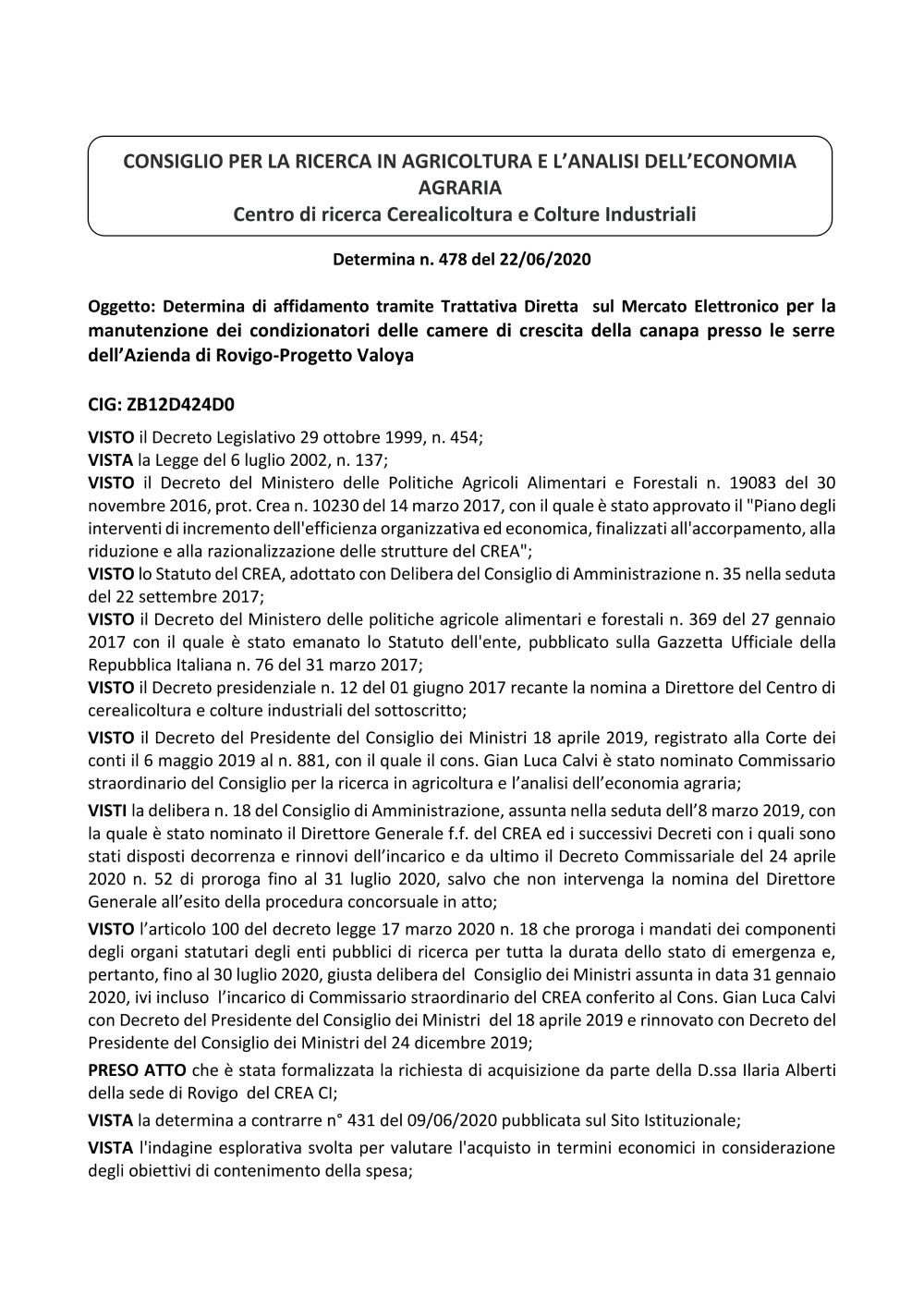 Dettaglio Ricerca Crea