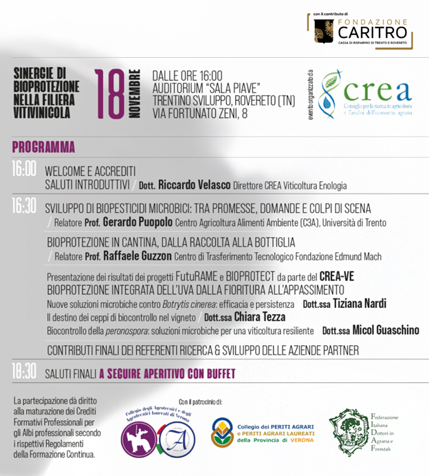 Convegno “SinerPro-Sinergie di bioprotezione nella filiera vitivinicola”