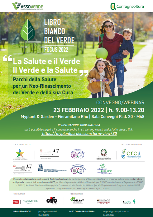 LIBRO BIANCO DEL VERDE: LA SALUTE E IL VERDE – IL VERDE E LA SALUTE