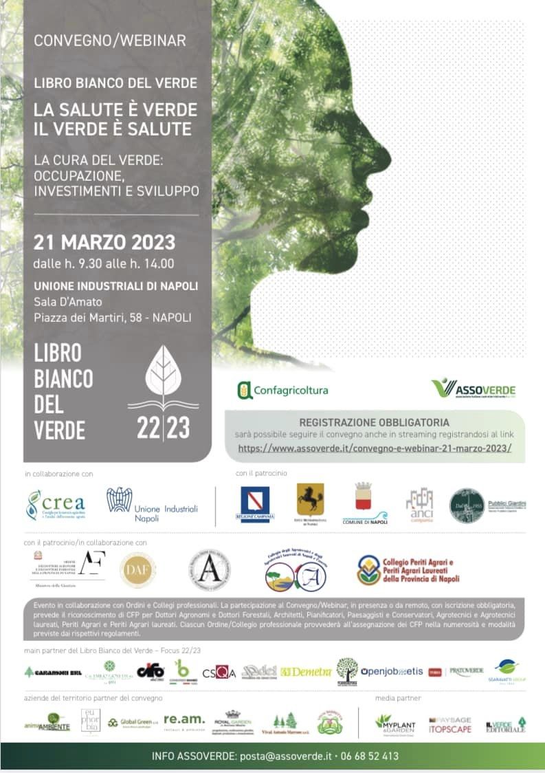 Convegno “Libro Bianco del Verde - LA SALUTE È VERDE / IL VERDE È SALUTE