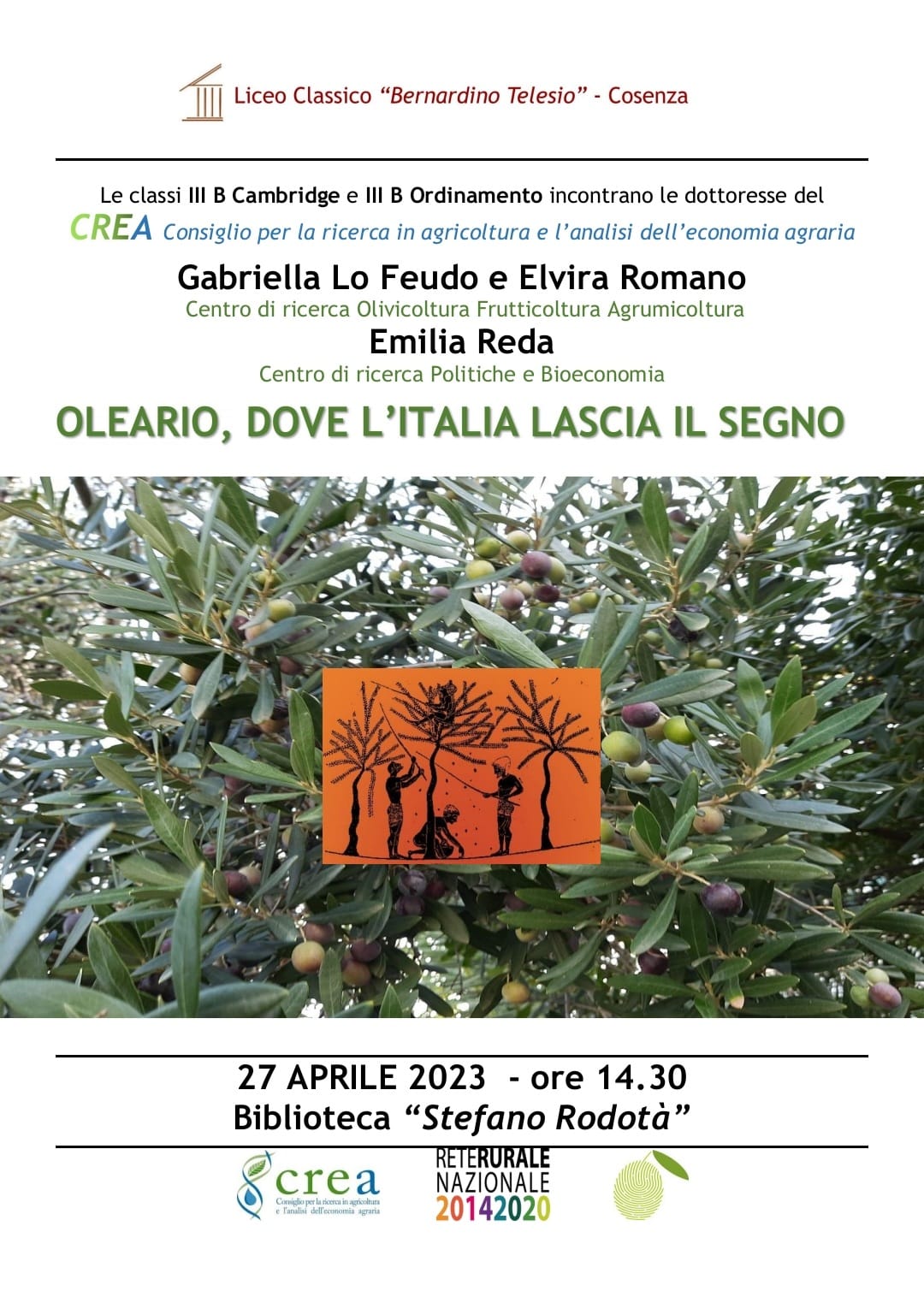 Il CREA al Liceo Classico Bernardino Telesio di Cosenza per parlare del Progetto