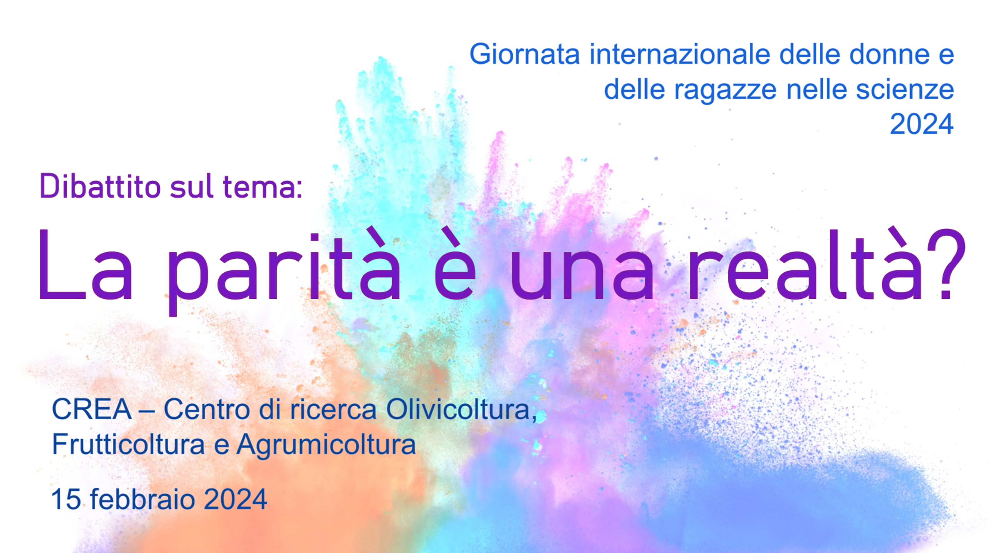 Il CREA organizza l’evento dal titolo «La parità è una realtà?»