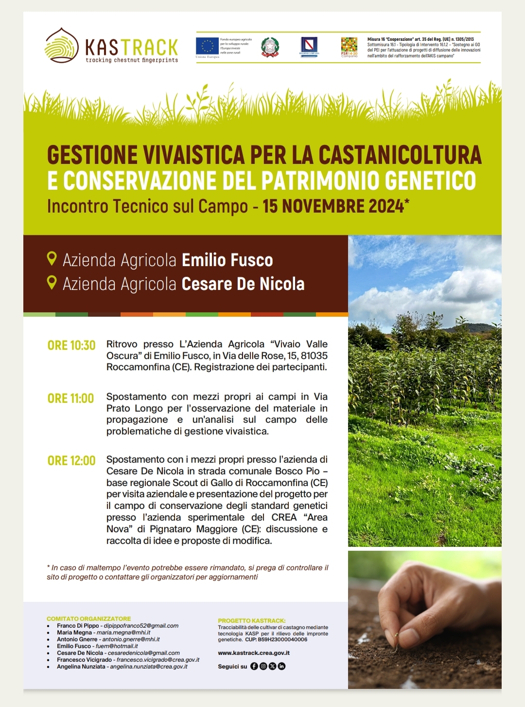 Incontro Tecnico sulla Gestione Vivaistica per la Castanicoltura e Conservazione del Patrimonio Genetico